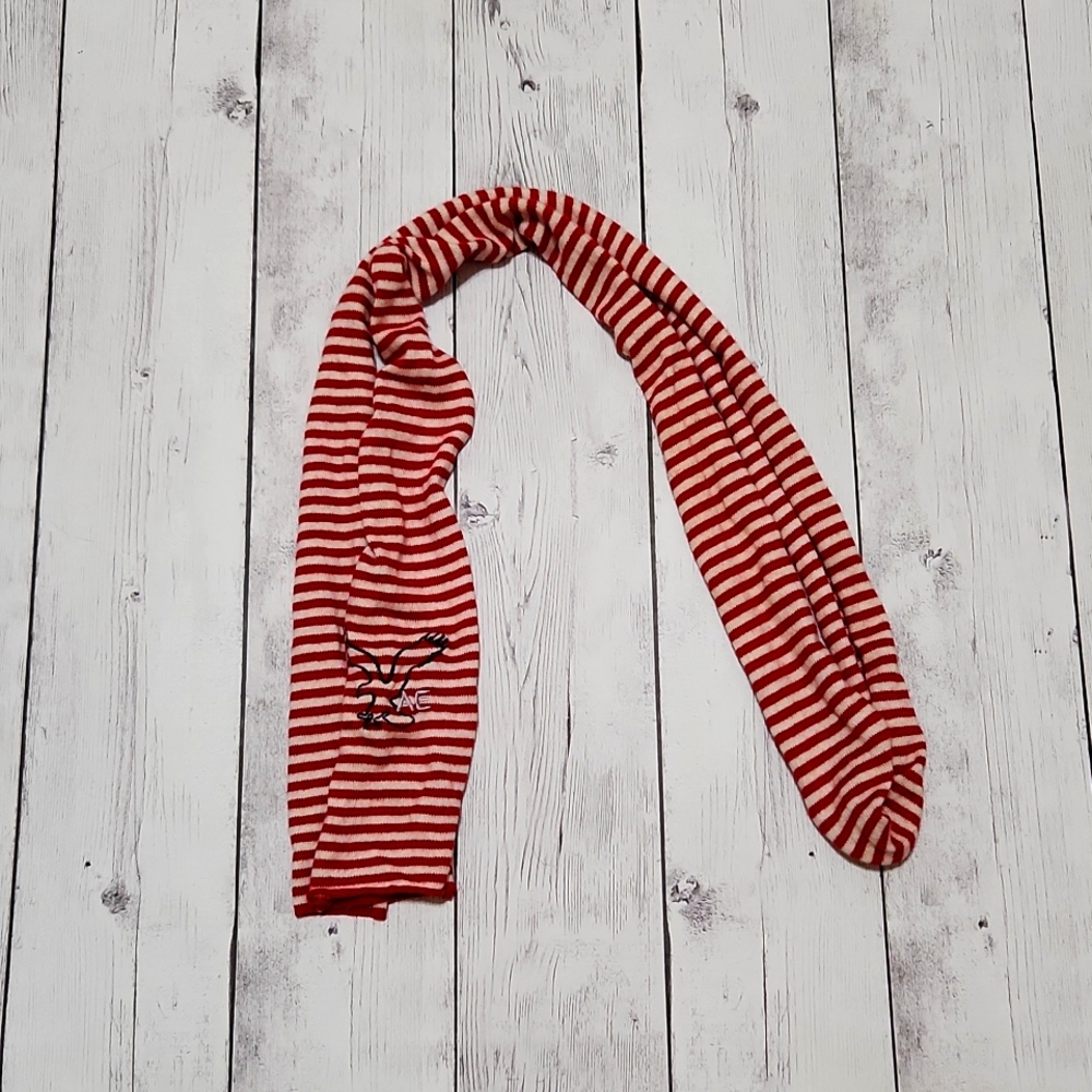 American Eagle Scarf Red/White Approximately 79 inches long